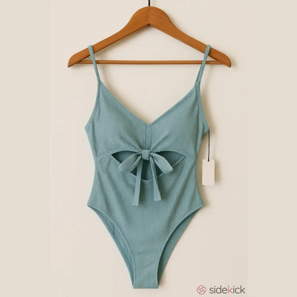 Shade & Shore turquoise green Stylish  Cutout Swimsuit NWT size L